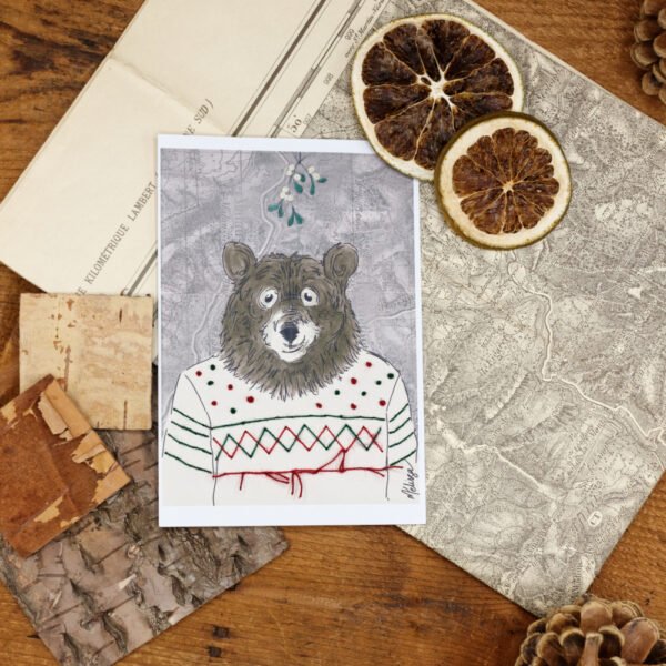 Tuto carte à broder spécial pull de Noël – Carte à imprimer