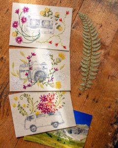 broderie sur papier illustrations vacances