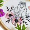 tuto broderie avec vidéos chat fleuri