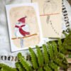 broderie sur papier cartes oiseaux