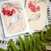 broderie sur papier cartes illustrées oiseaux