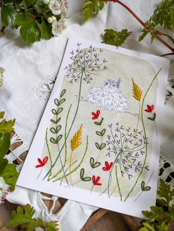 broderie sur papier cartes oiseaux