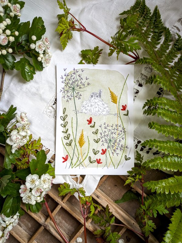 broderie sur papier cartes oiseaux