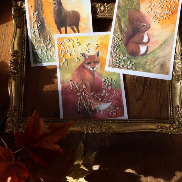 Lumières d’automne – Cartes à broder