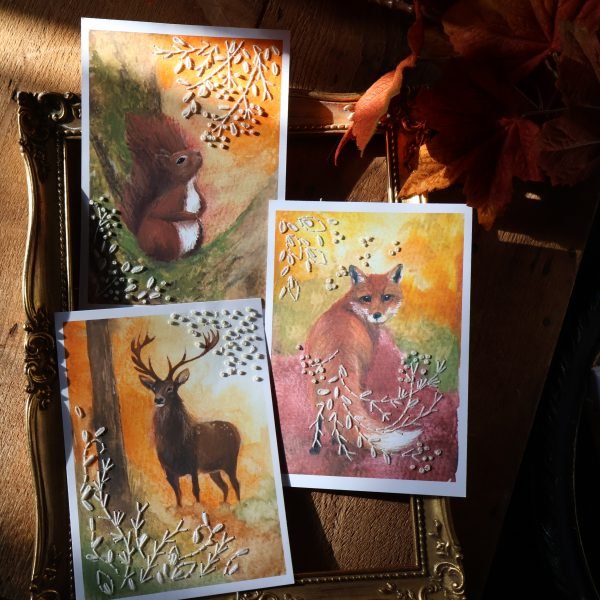 Lumières d’automne – Cartes à broder