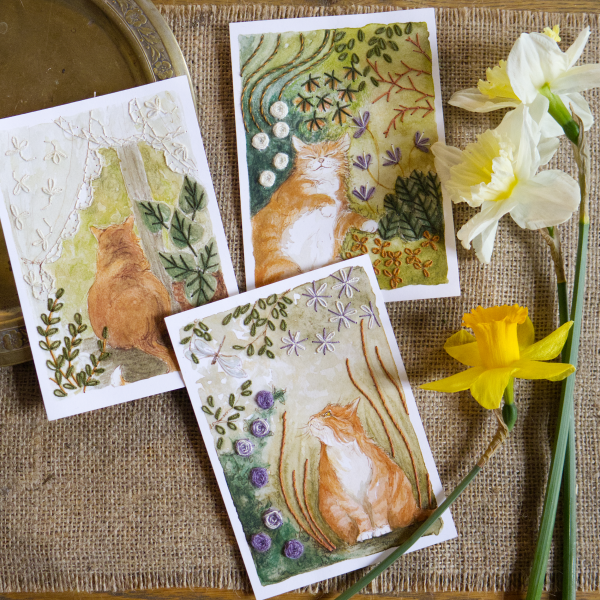 Chroniques d&rsquo;un chat (roux) – Cartes à broder