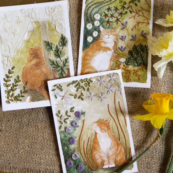 Chroniques d&rsquo;un chat (roux) – Cartes à broder