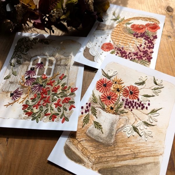 Les fleuries – Cartes à broder à… fleurir !